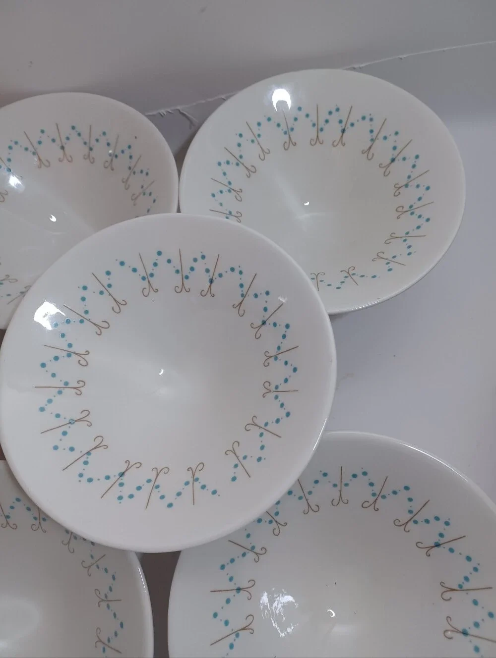 Impromptu Fine China 1950s Desert Bowls Atomic Pins And Beads Design Ben Seibel